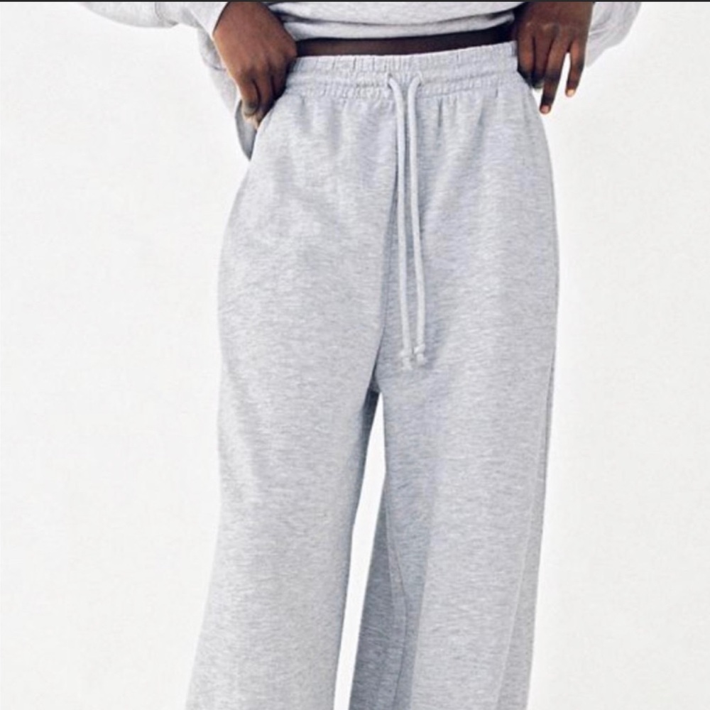 Zara Fleece Lined Joggers Heather Gray size Medium